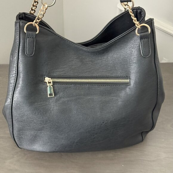 Miztique Black Purse With Gold Tone Chain Accents - Picture 3 of 14